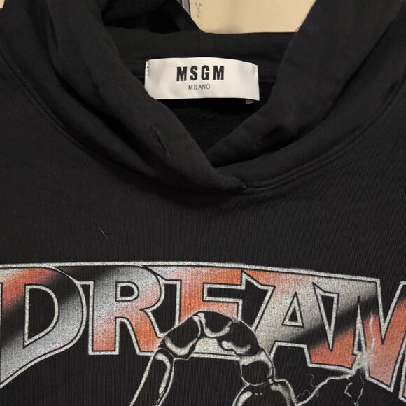 MSGM Milan Black Scorpion Logo Cotton Sweatshirt Hoodie  XS - Picture 4 of 10